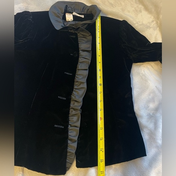 Vintage Bonwit Teller Black Velvet Cropped Evening Wedding Dressy Jacket Blazer - Picture 5 of 8